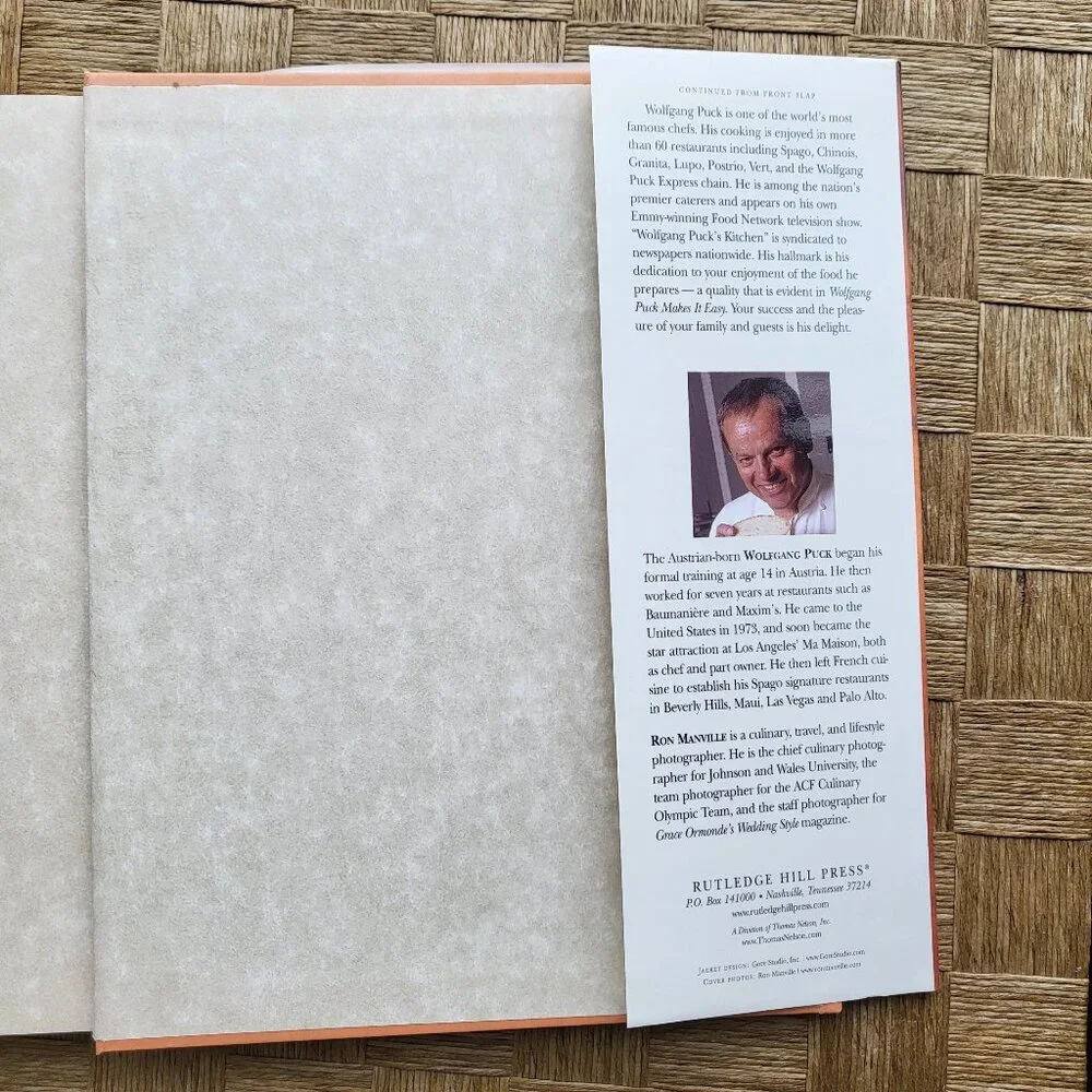 Wolfgang Puck Makes It Easy 1st Edition Hardcover Cookbook